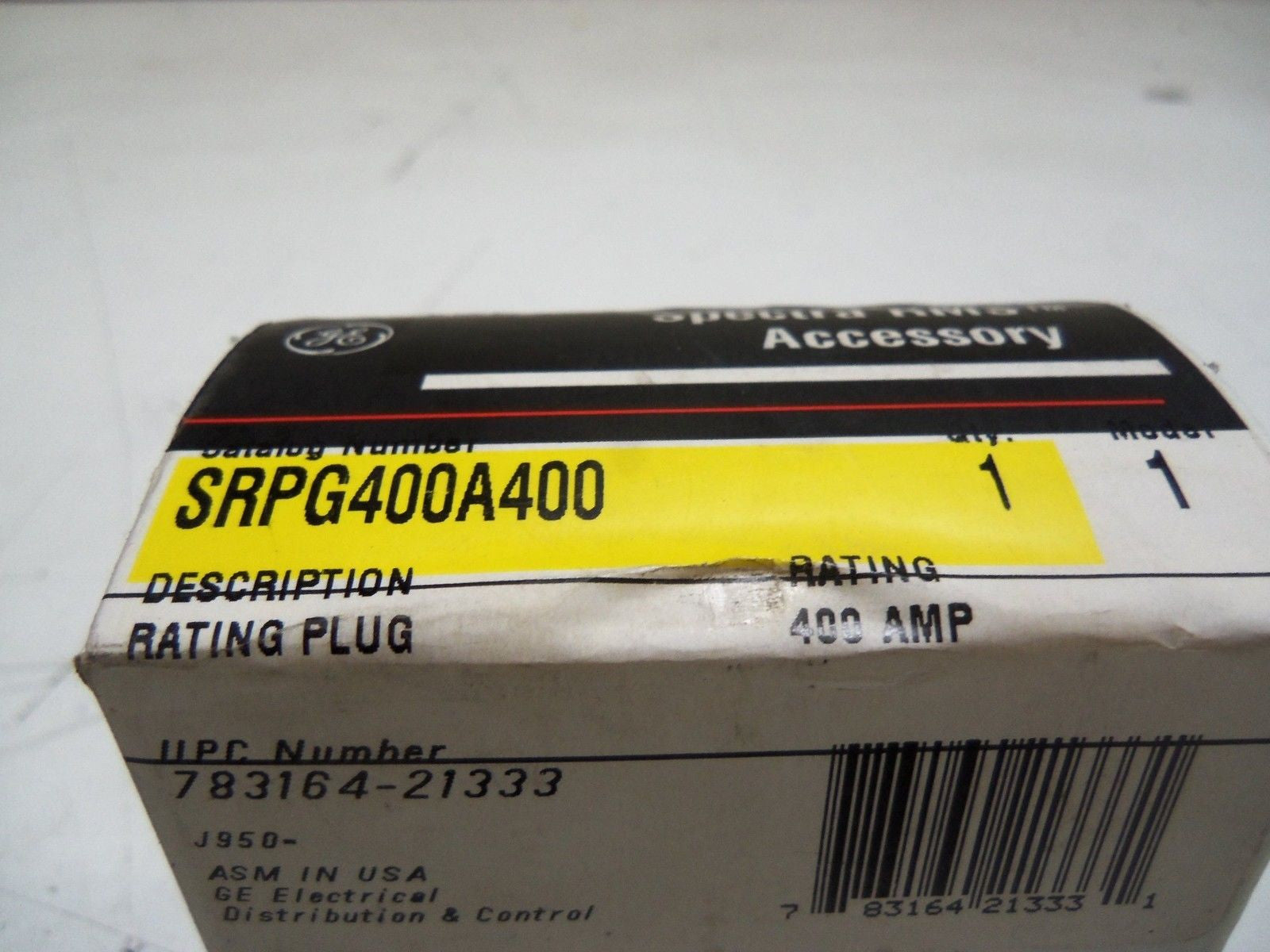 GENERAL ELECTRIC SRPG400A400 PLUG  *FACTORY SEALED*