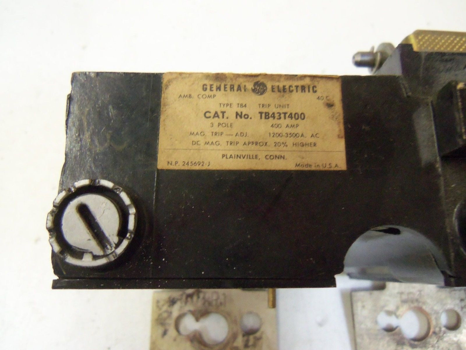 GENERAL ELECTRIC TB43T400 TRIP UNIT  *USED*
