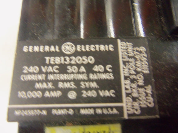 GENERAL ELECTRIC TEB132050WL CIRCUIT BREAKER 50A *NEW IN BOX*