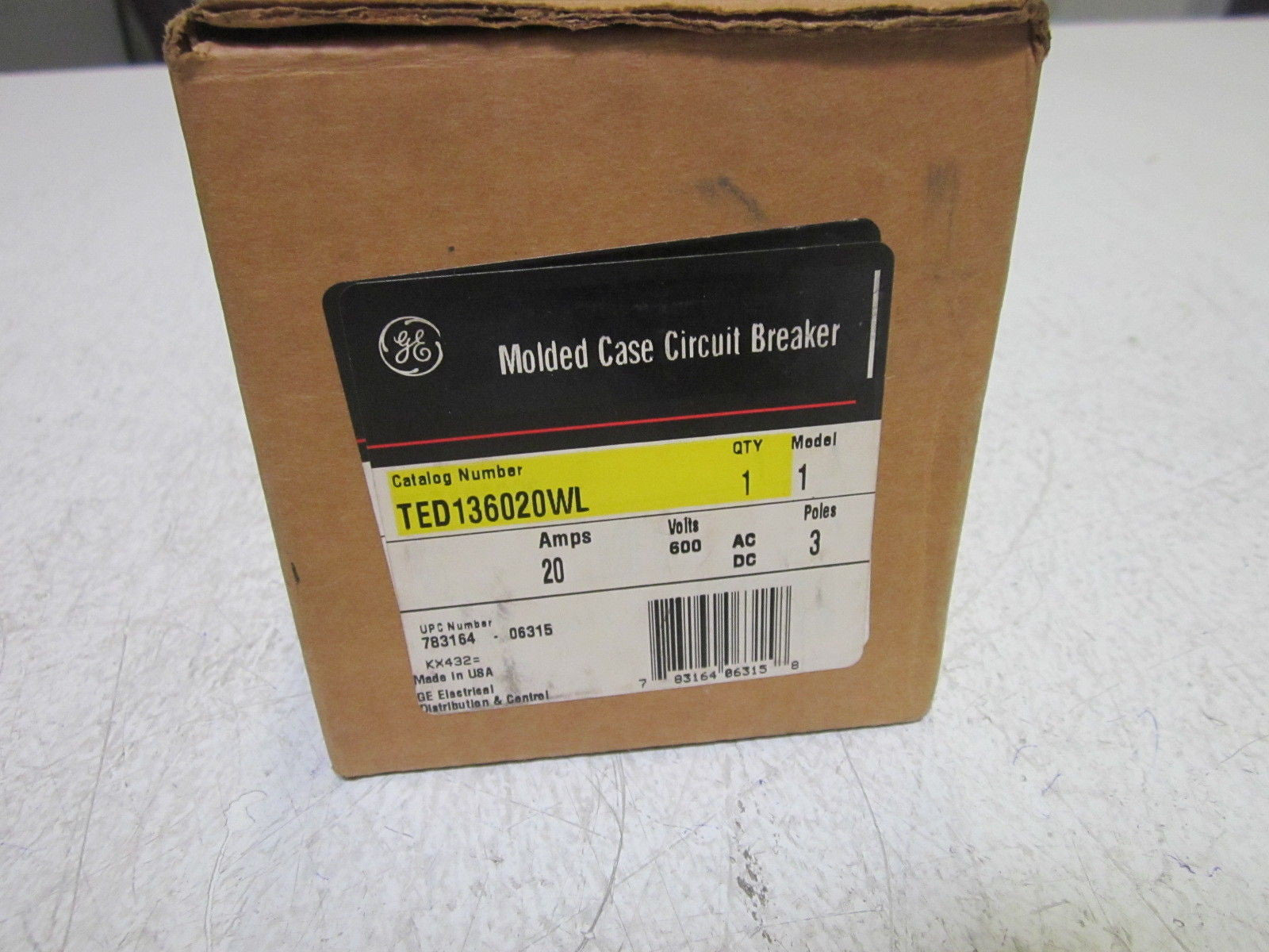 GENERAL ELECTRIC TED136020WL CIRCUIT BREAKER *NEW IN BOX*