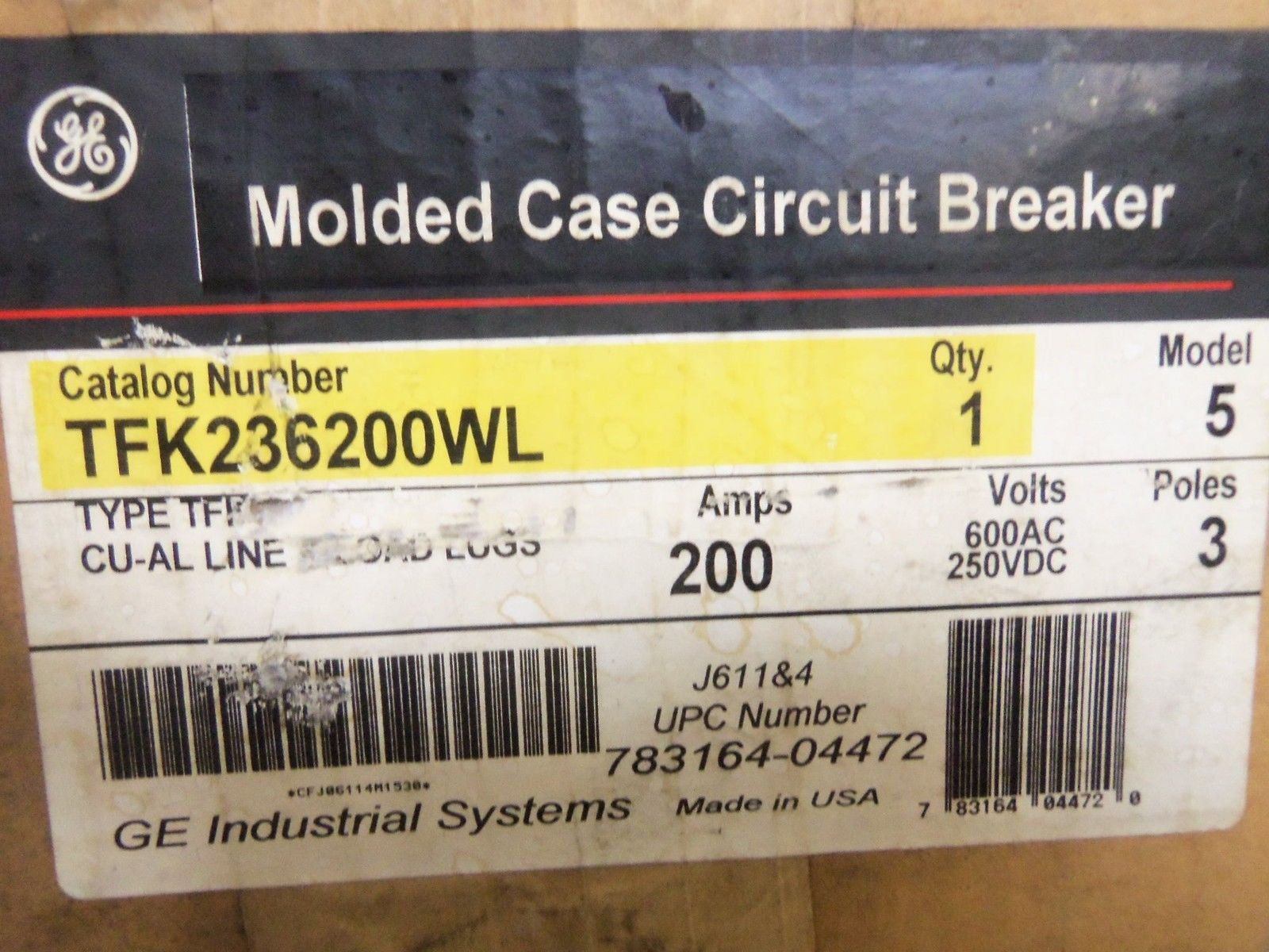 GENERAL ELECTRIC TFK236200WL CIRCUIT BREAKER *NEW IN BOX*