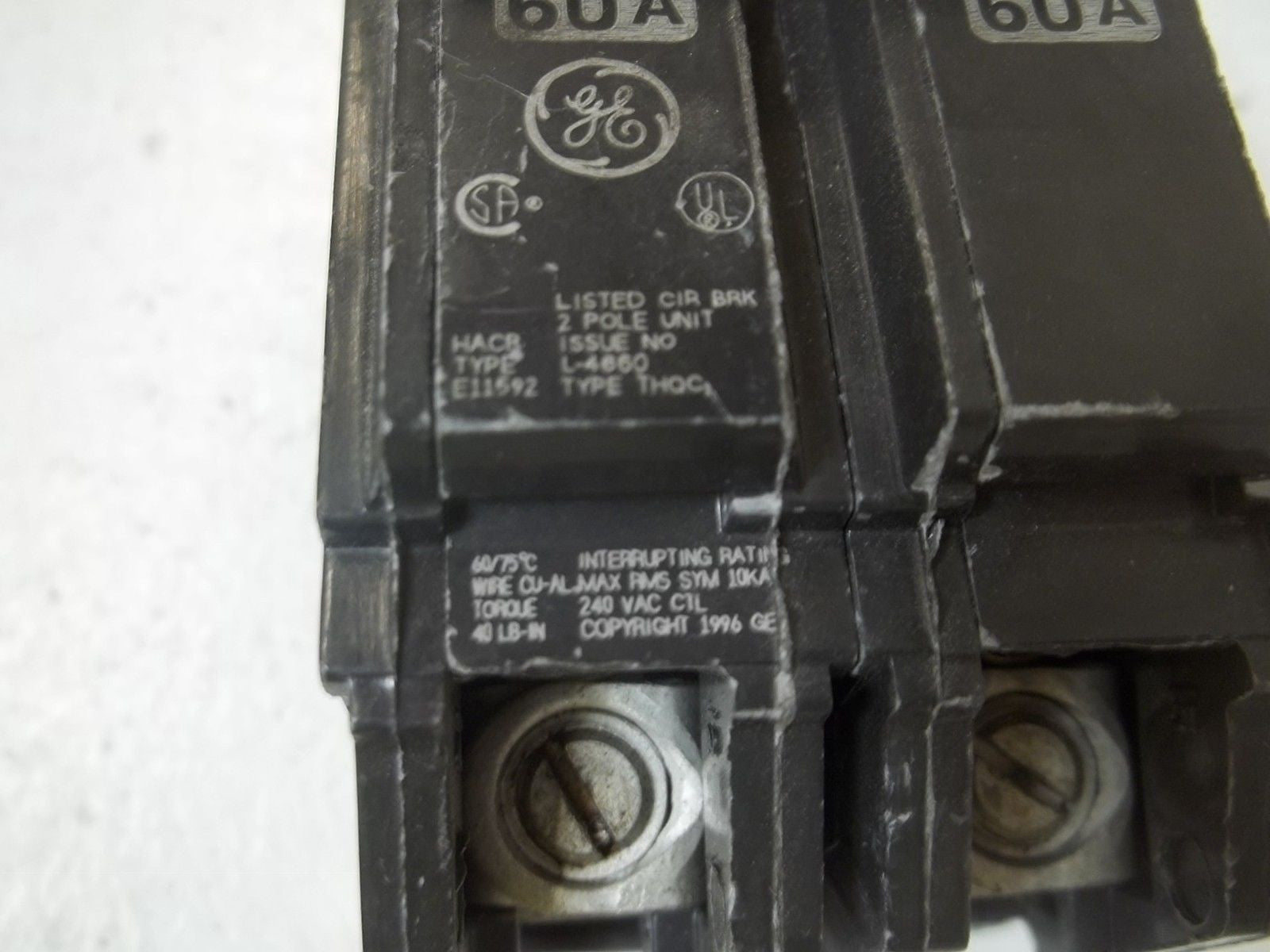 GENERAL ELECTRIC THQC260A CIRCUIT BREAKER *USED*
