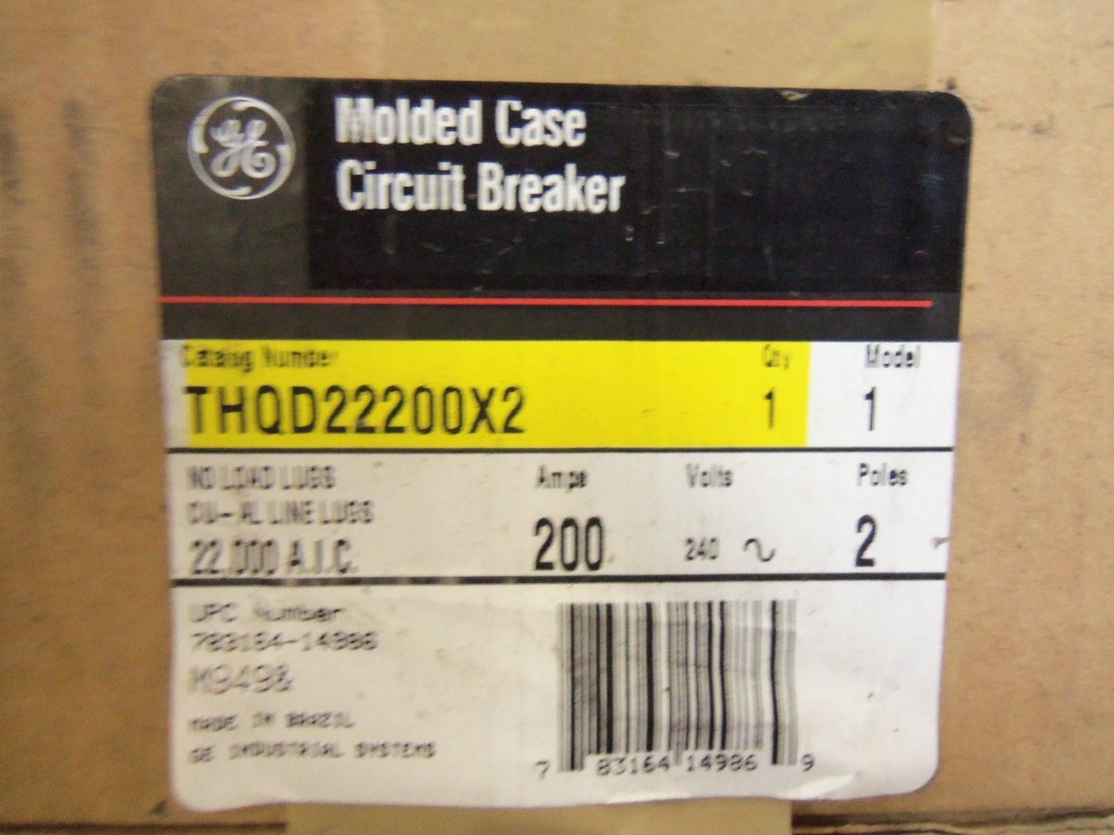 GENERAL ELECTRIC THQD22200X2 CIRCUIT BREAKER 200A *NEW IN BOX*