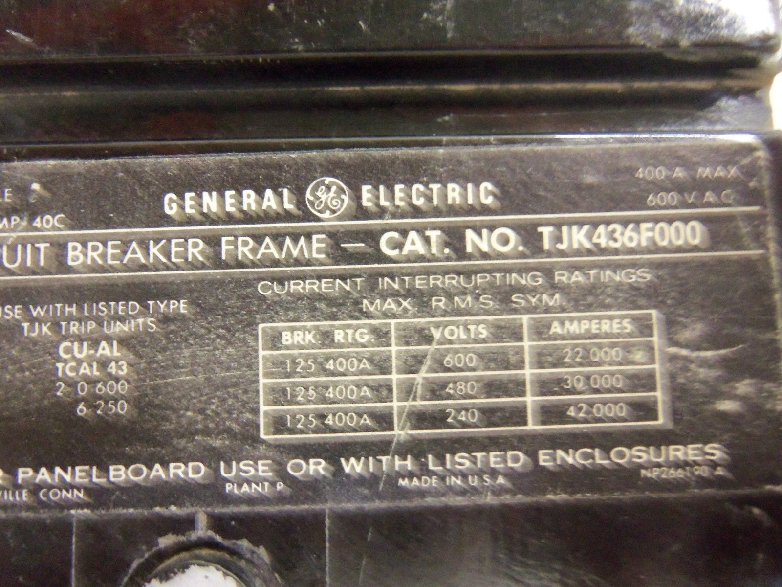 GENERAL ELECTRIC TJK436350 CIRCUIT BREAKER *USED*