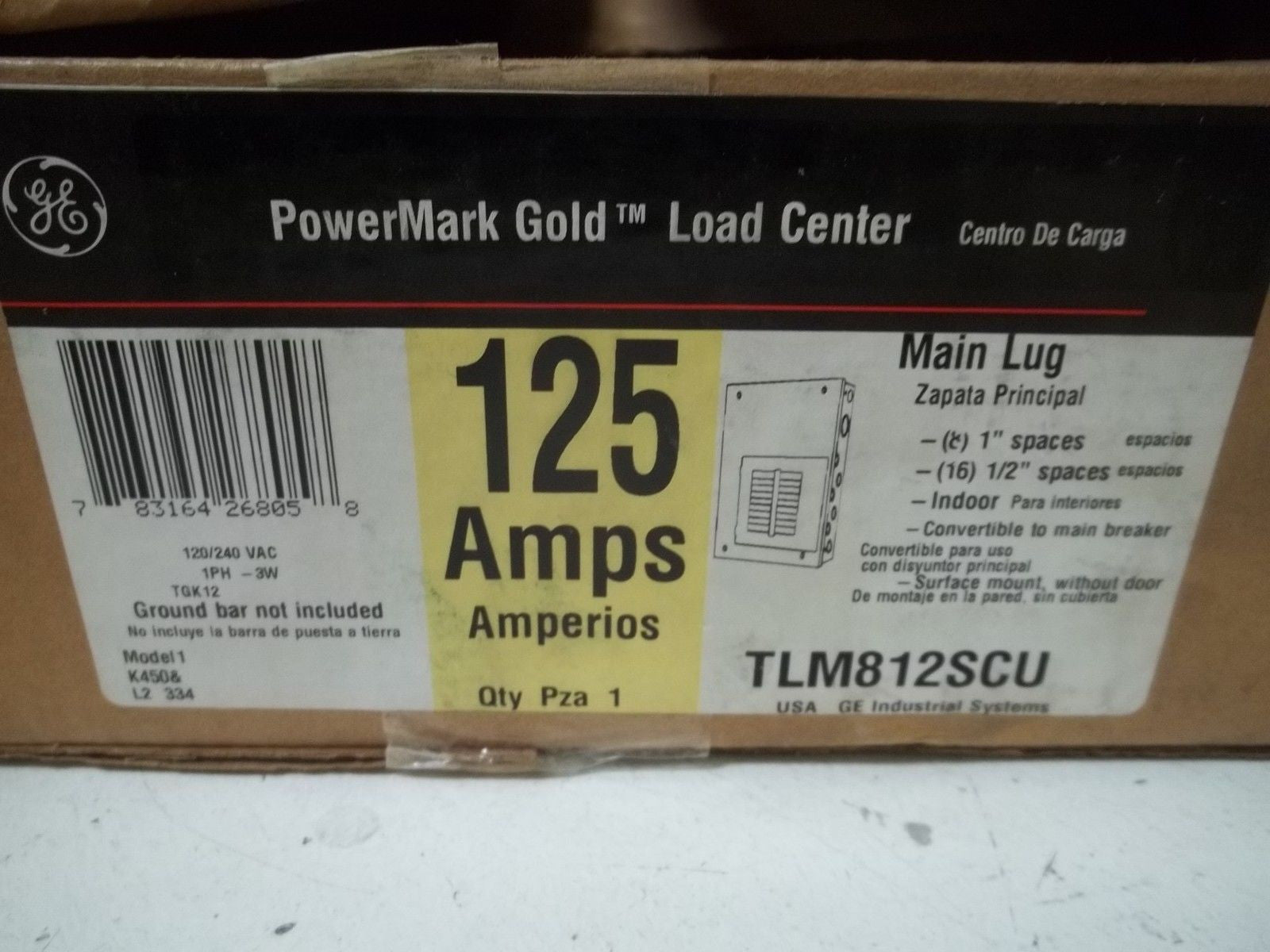 GENERAL ELECTRIC TLM812SCU MAIN PLUS 125AMPS  *NEW IN BOX*