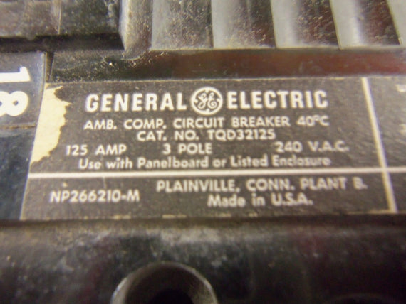 GENERAL ELECTRIC TQD32125 CIRCUIT BREAKER 125A *USED*