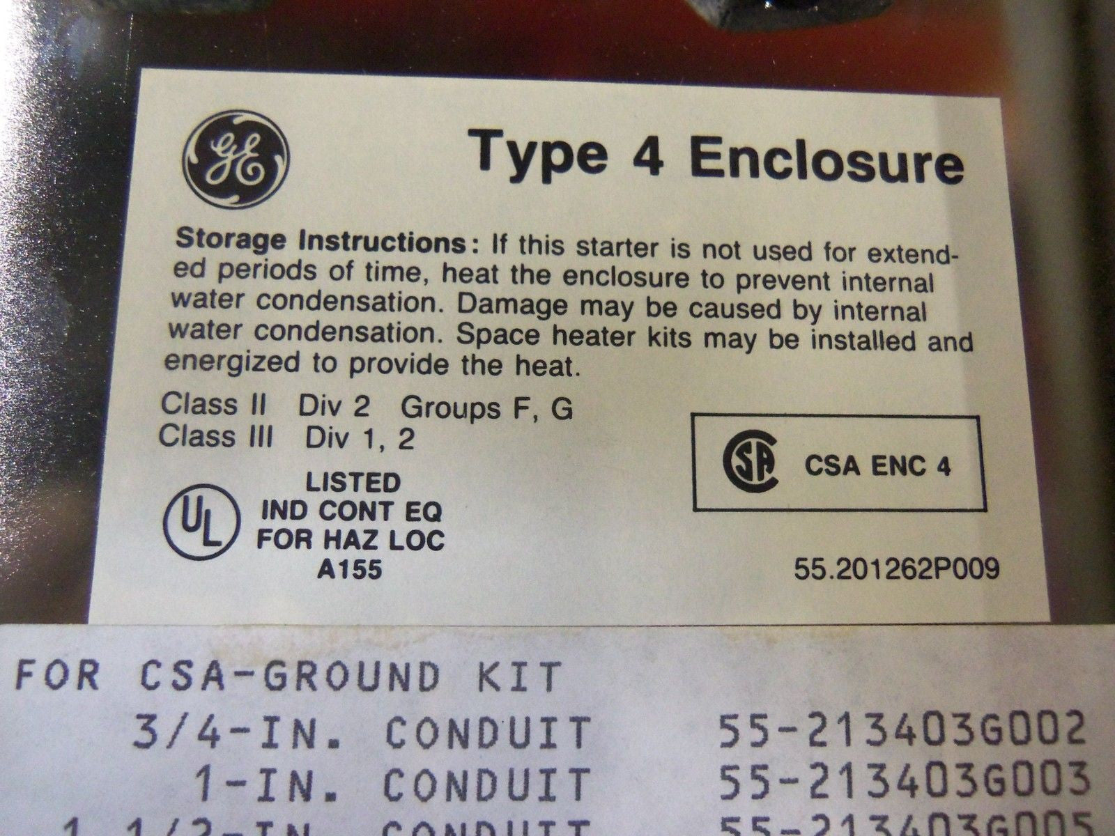GENERAL ELECTRIC TYPE 4 ENCLOSURE STAINLESS STEAL *NEW NO BOX*