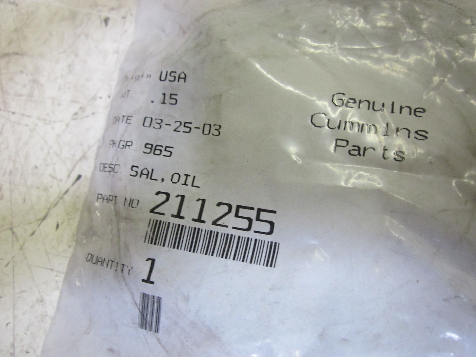 GENUINE CUMMINGS 211255 SEAL *NEW IN A FACTORY BAG*