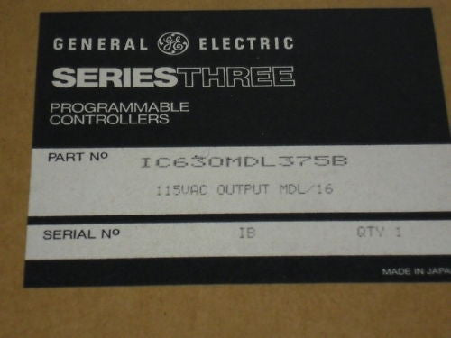 GENERAL ELECTRIC IC630MDL375B OUTPUT MODULE *NEW IN BOX*