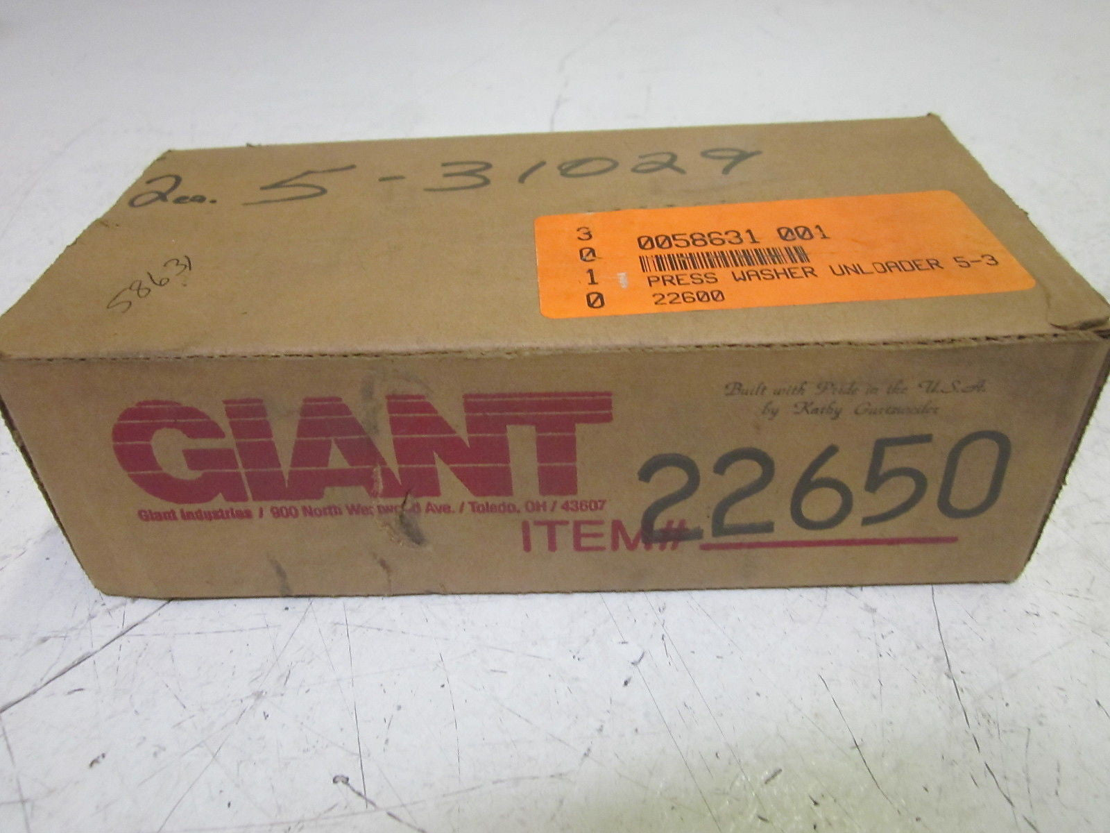 GIANT INDUSTRIES 22650 FLOW ACTUATED UNLOADER *USED*