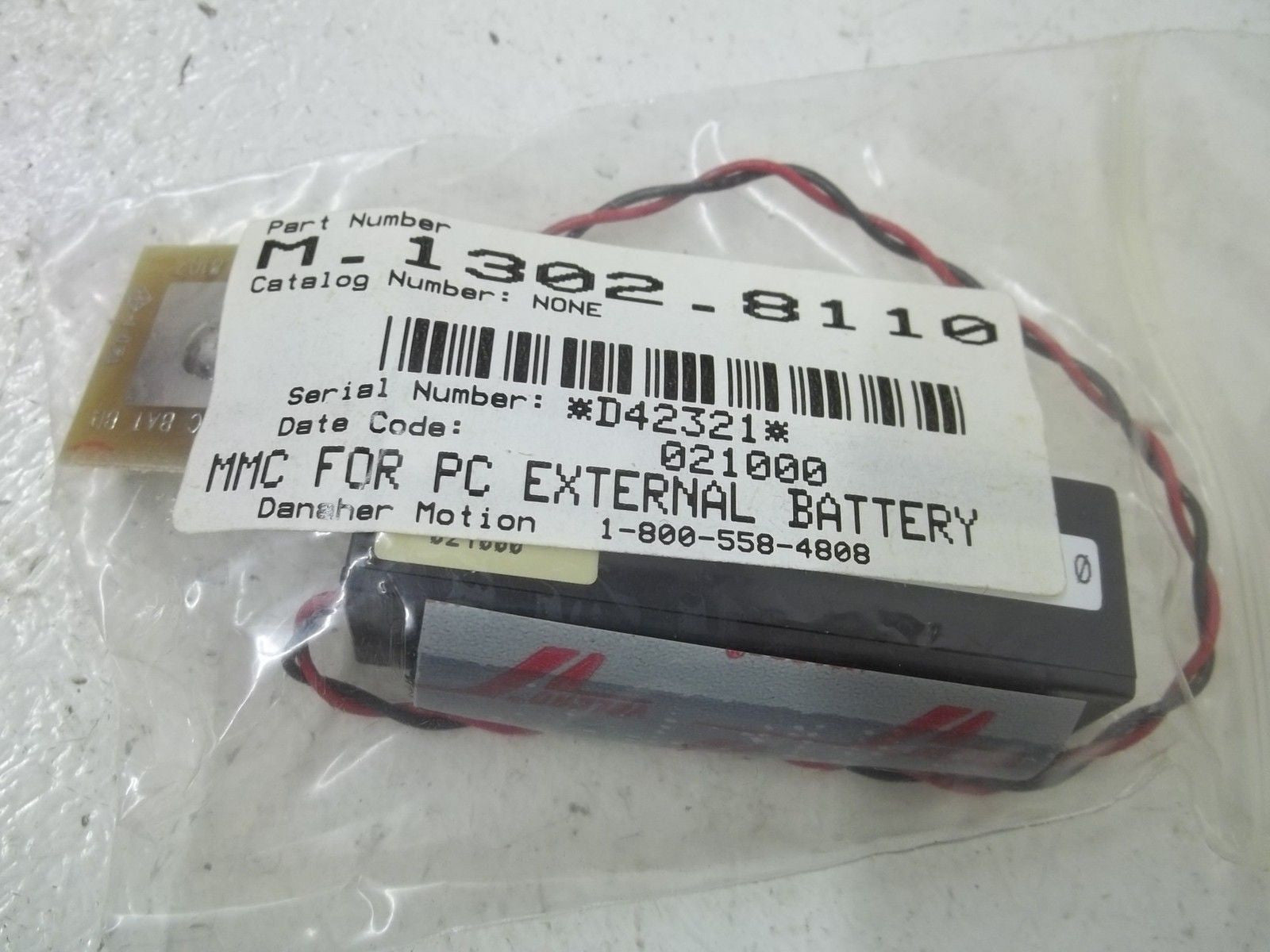 G & L MOTION CONTROL M-1302-8110 PC EXTERNAL BATTERY *NEW IN BOX*