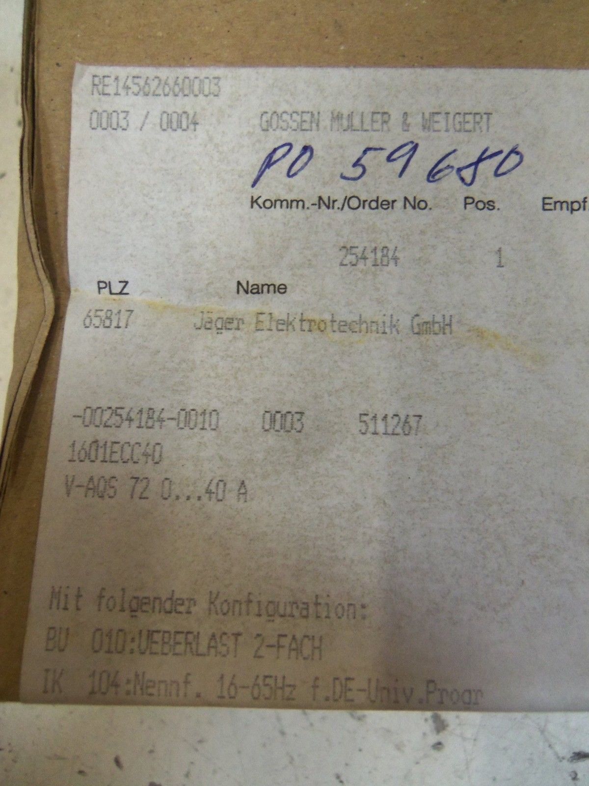 GOSSEN 1601ECC40 *NEW IN BOX*