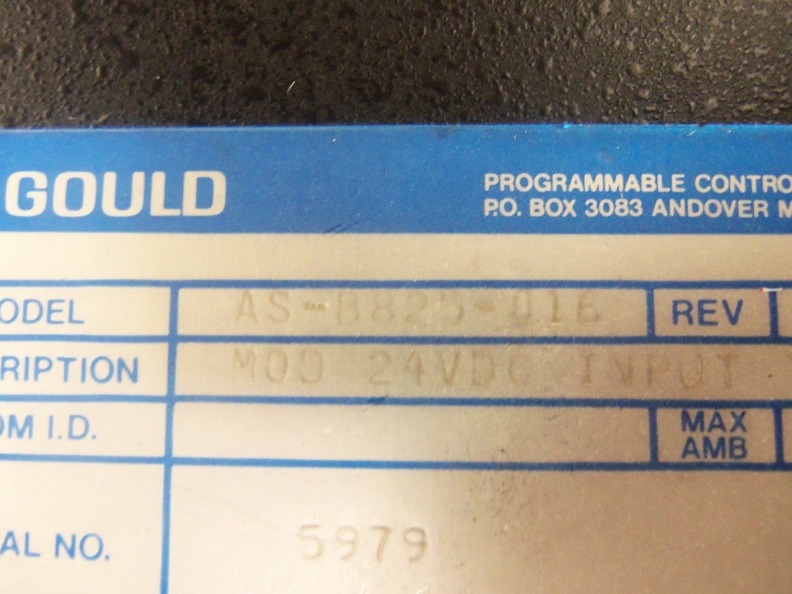 GOULD AS-B825-016 TRUE HIGH INPUT MODULE *USED*