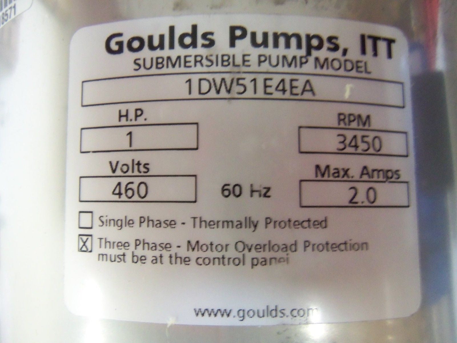 GOULDS PUMPS 1DW51E4EA WASTEWATER PUMP *NEW IN BOX*
