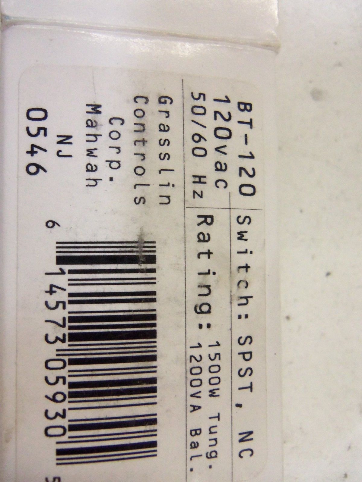 GRASSUN BT-120 PHOTOELECTRIC SWITCH *NEW IN BOX*