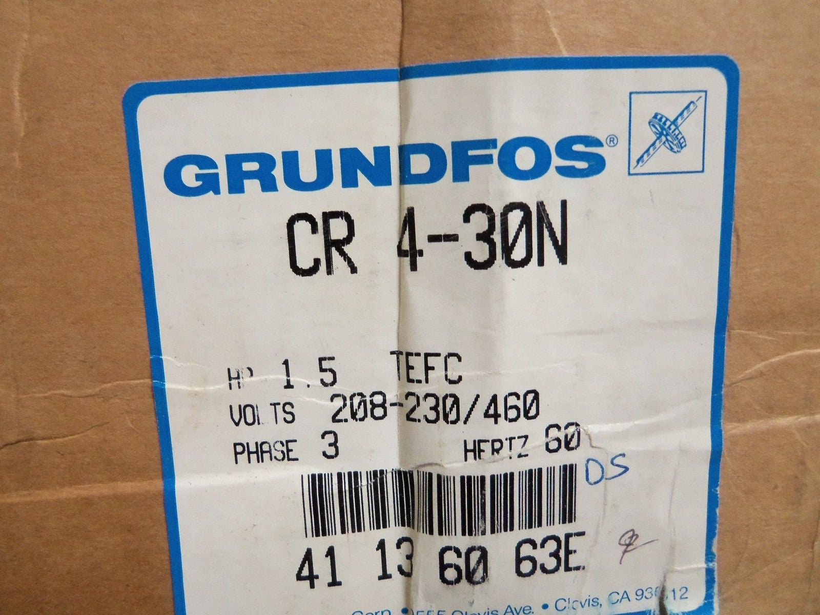 GRUNDFOS CR4-30N MOTOR *USED*