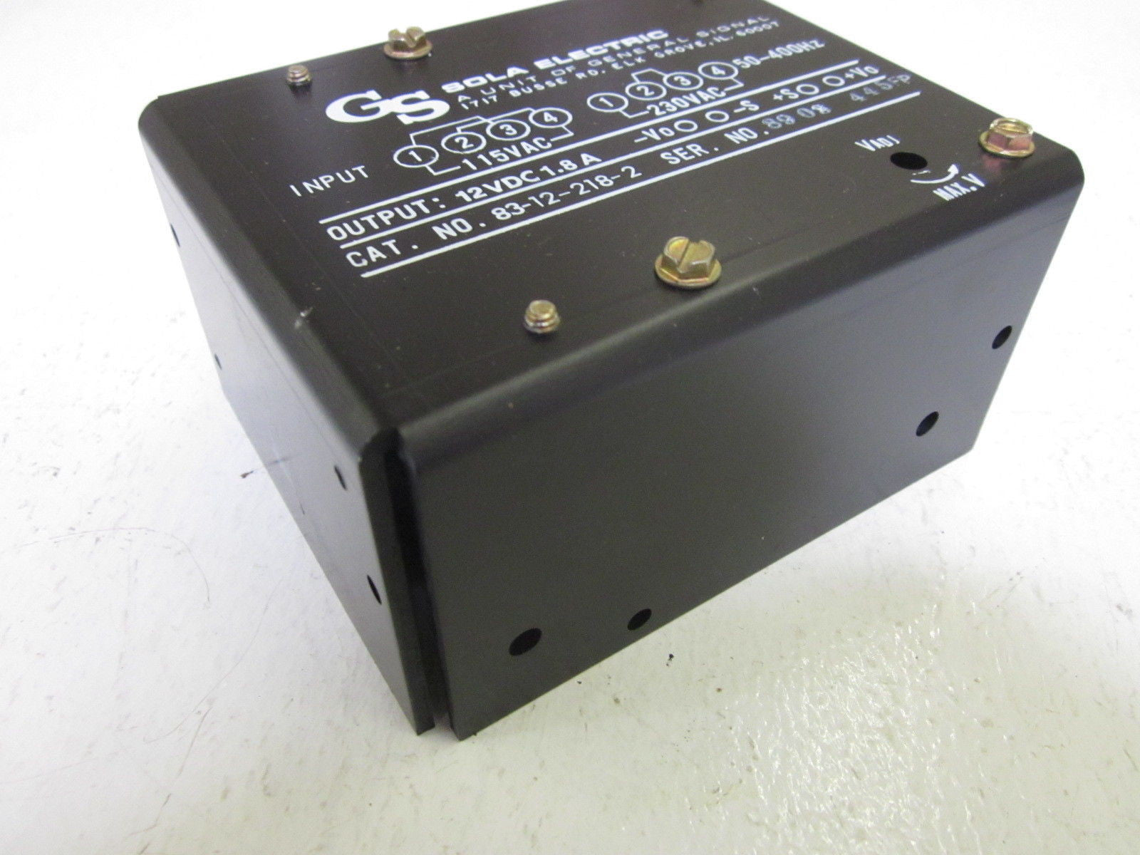 GS SOLA ELECTRIC 83-12-218-2 SER.8903 POWER SUPPLY *NEW NO BOX*