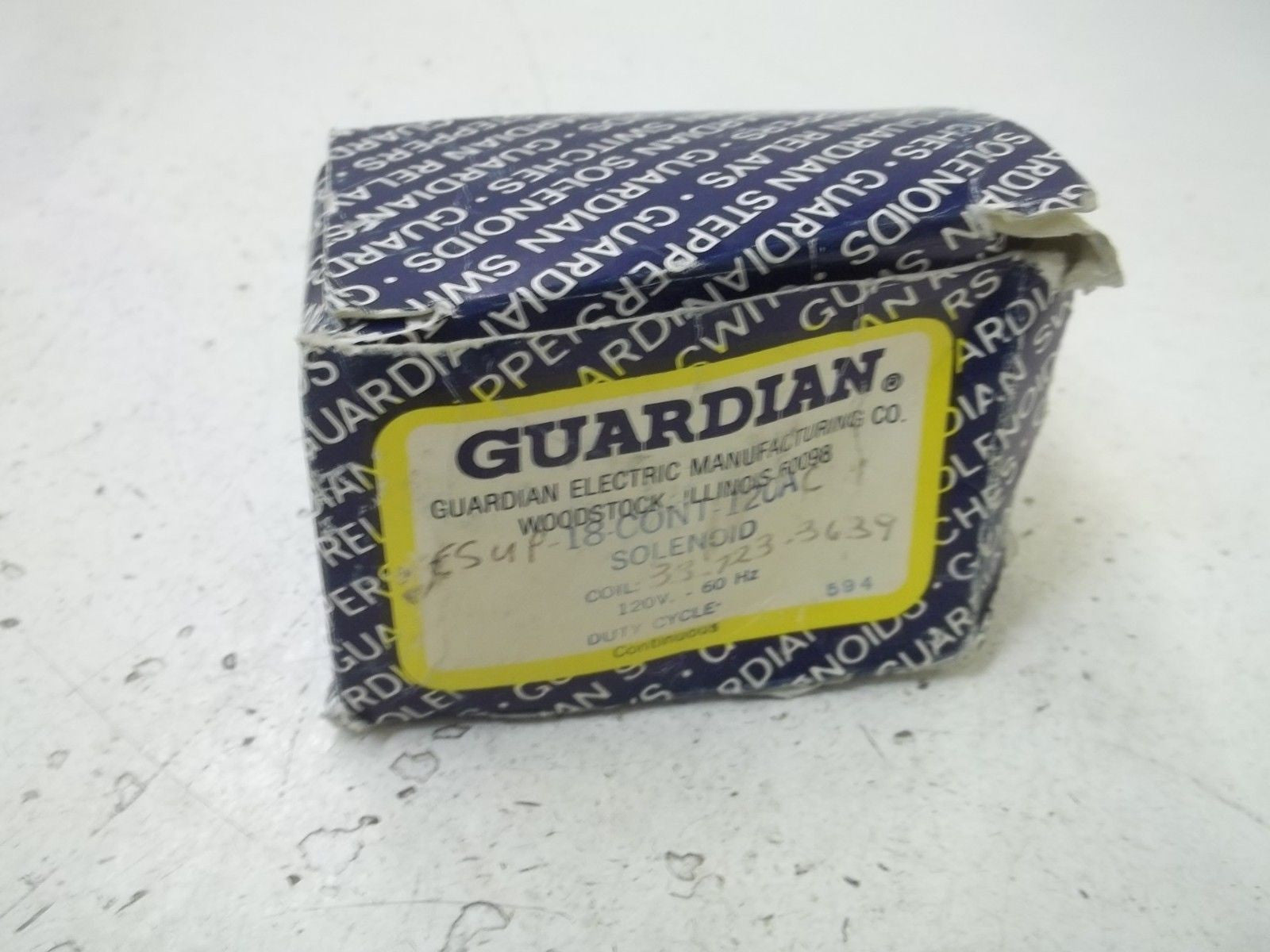 GUARDIAN 18-CONT-120A SOLENOID COIL 120V *NEW IN BOX*