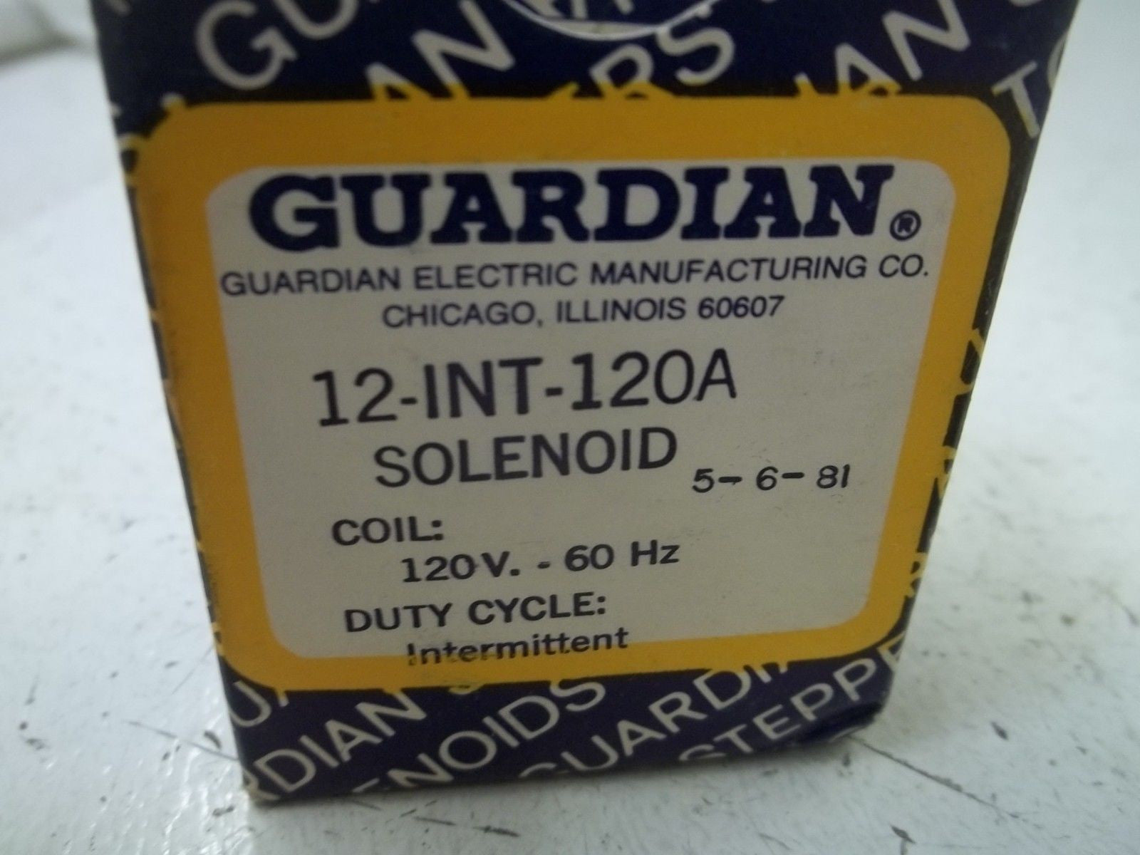 GUARDIAN A421-062507-11 SOLENOID COIL 120V *NEW IN BOX*