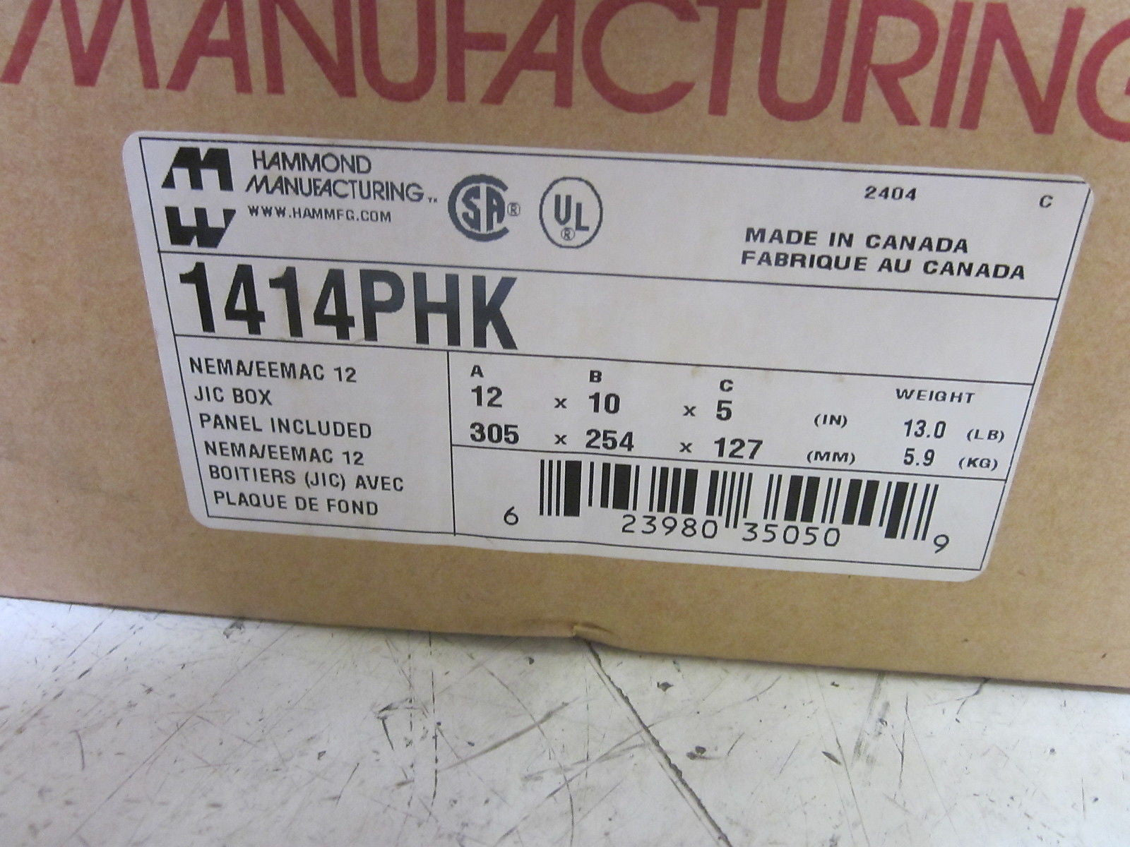 HAMMOND 1414PHK ENCLOSURE  *AS PICTURED* NEW
