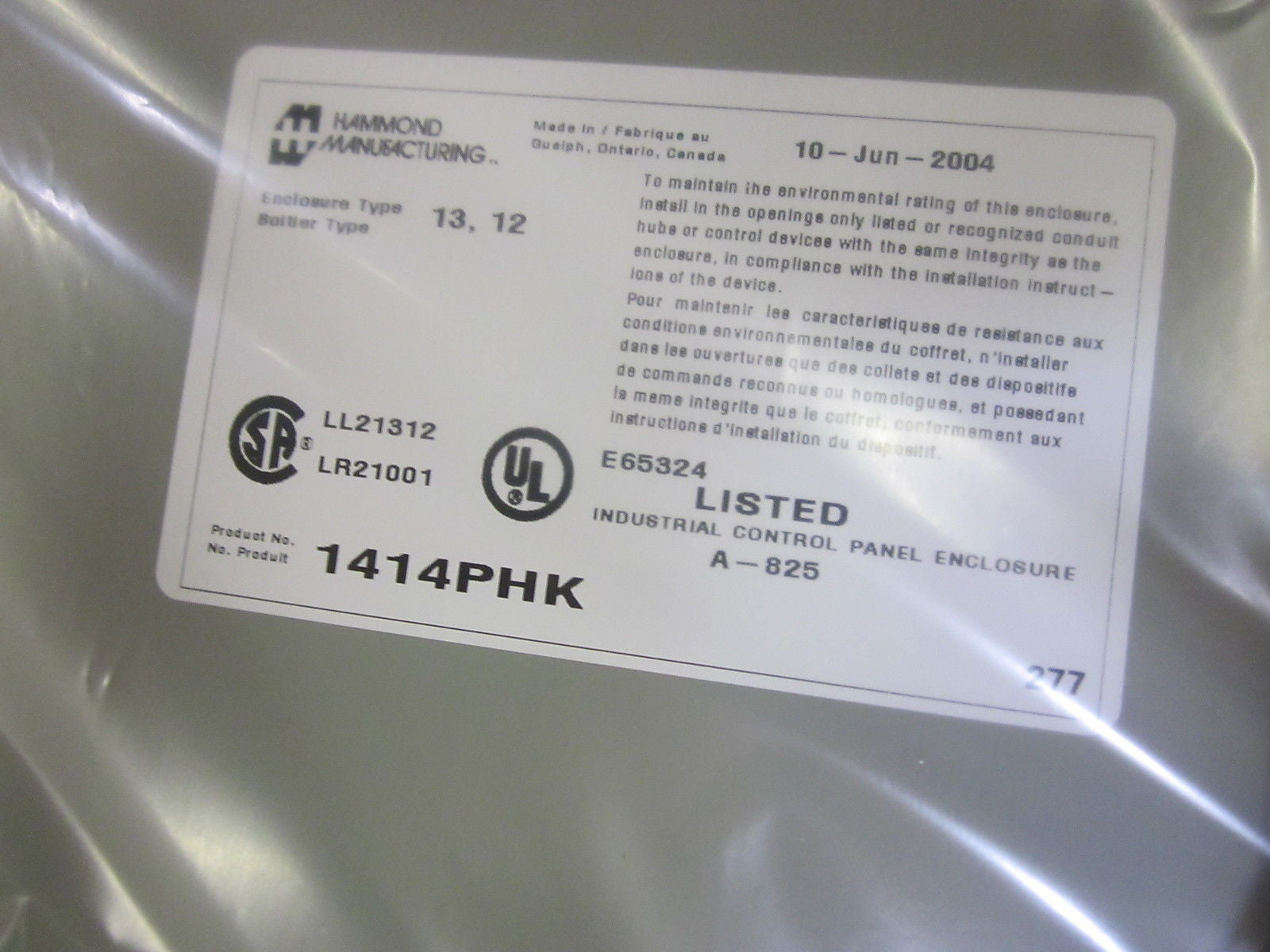 HAMMOND 1414PHK ENCLOSURE  *AS PICTURED* NEW