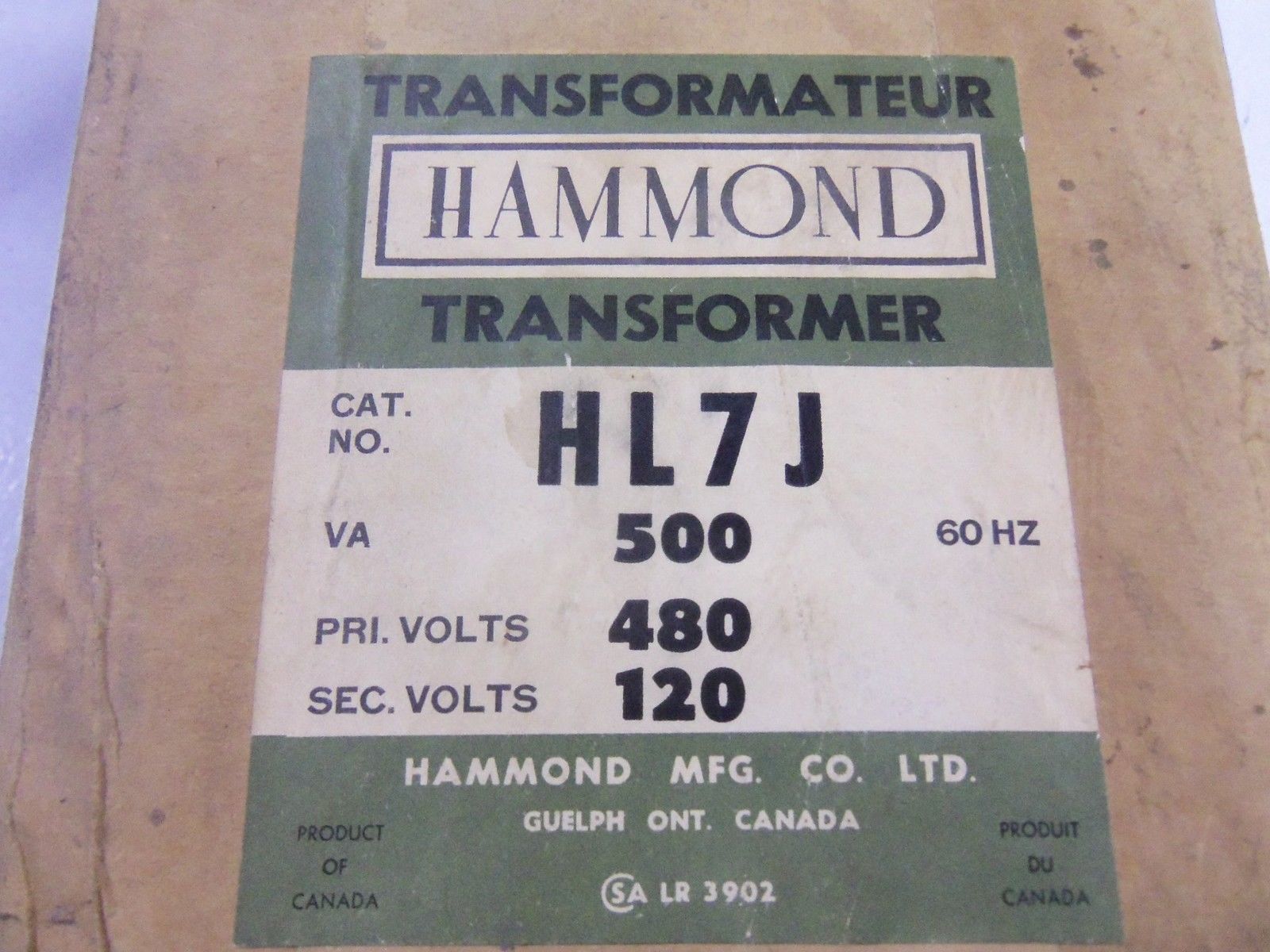 HAMMOND HL7J TRANSFORMER *NEW IN BOX*