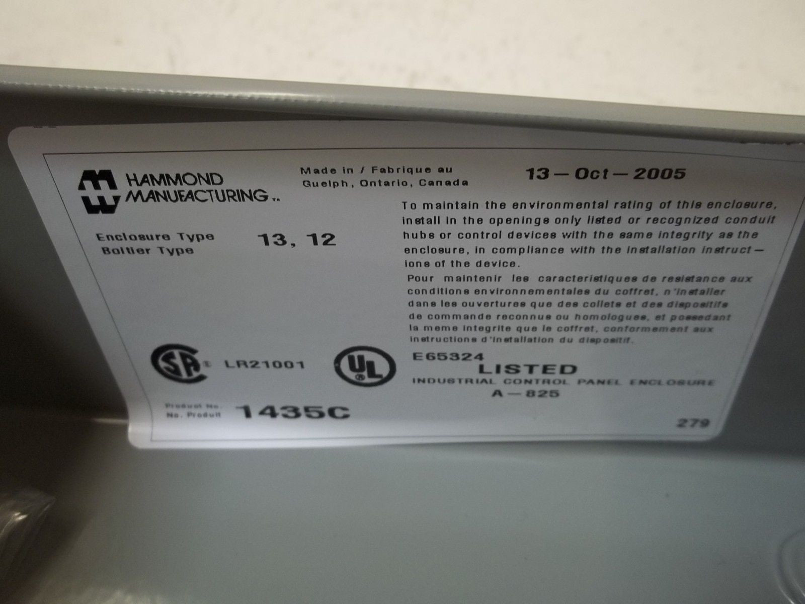 HAMMOND MANUFACTURING 1435C *NEW IN BOX*