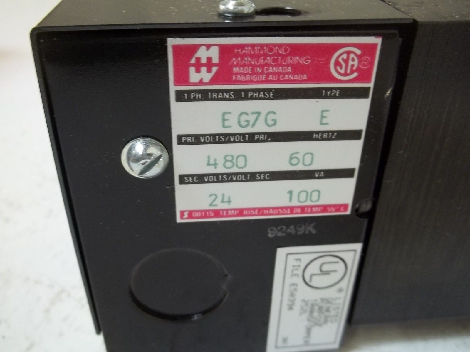 HAMMOND MANUFACTURING EG7G 100V *NEW IN BOX*