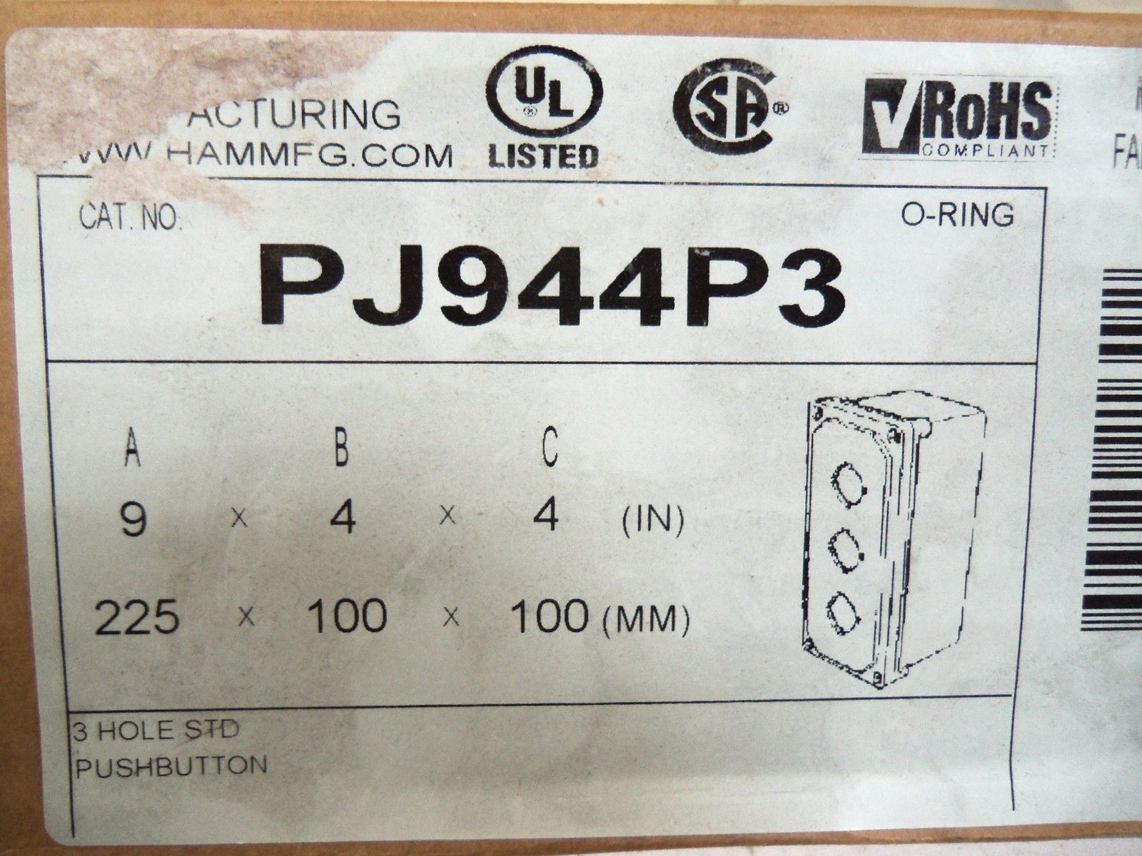HAMMOND MANUFACTURING PJ944P3 *NEW IN BOX*