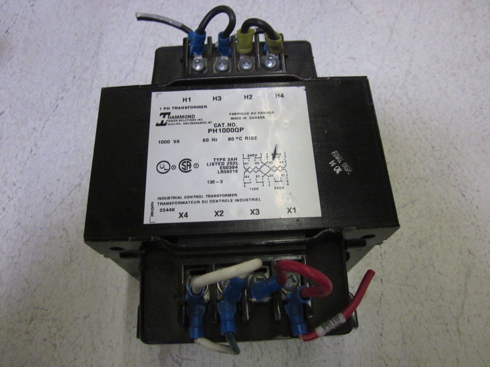HAMMOND PH1000QP TRANSFORMER 1000VA *USED*