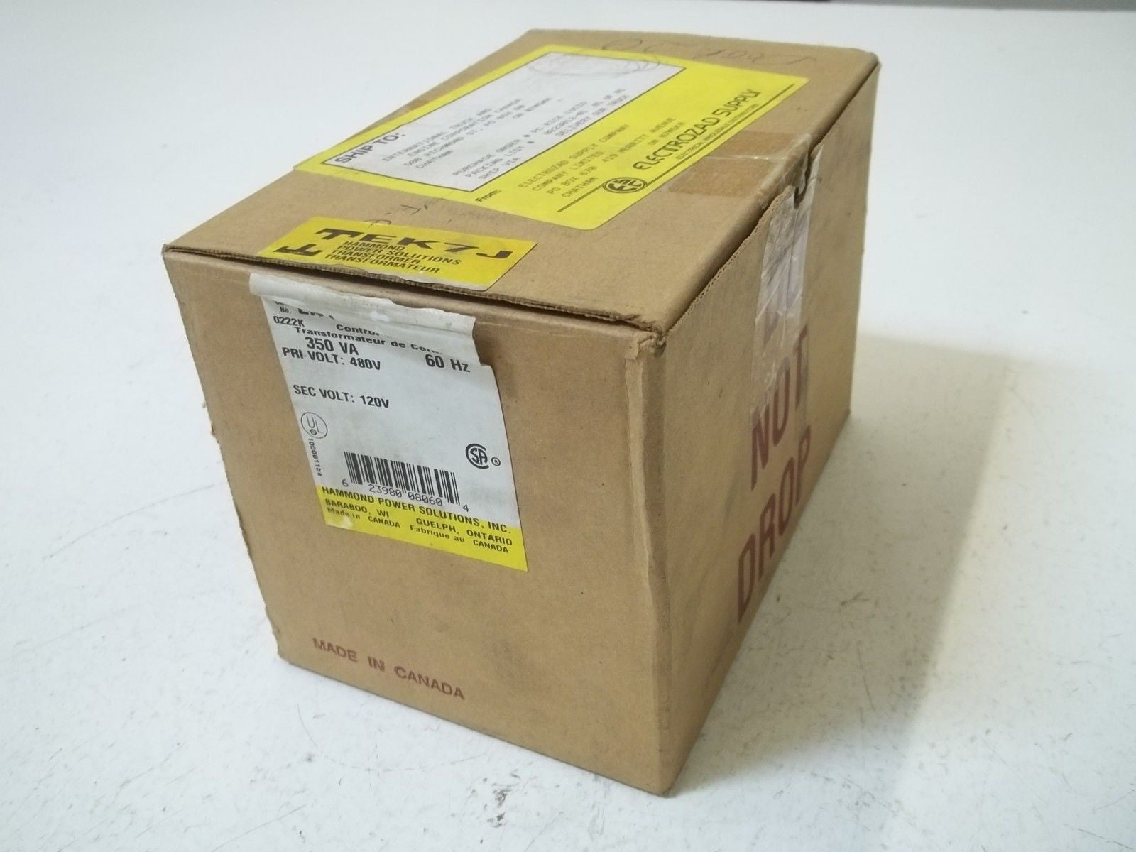 HAMMOND POWER SOLUTIONS INC. EK7J CONTROL TRANFORMER *NEW IN BOX*