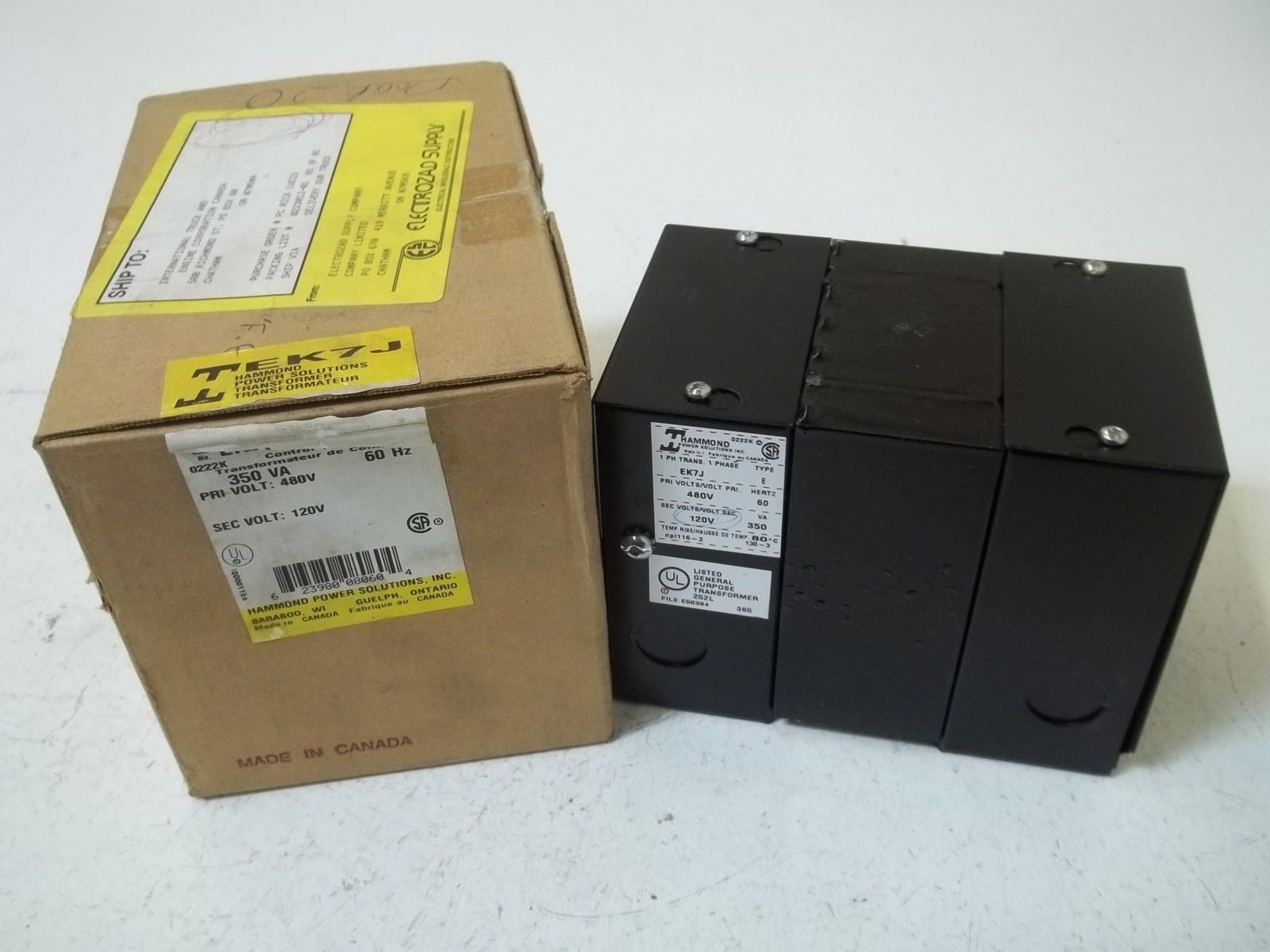 HAMMOND POWER SOLUTIONS INC. EK7J CONTROL TRANFORMER *NEW IN BOX*
