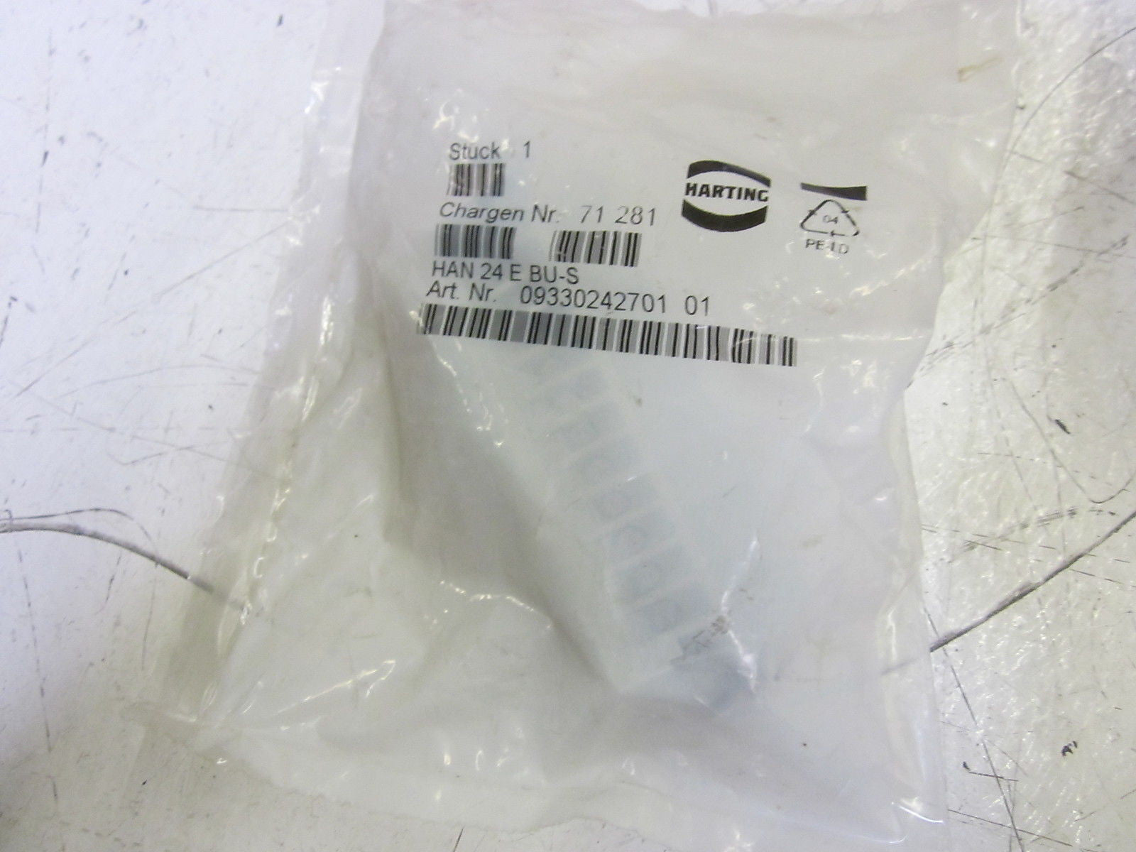 HARTING HAN 24 E BU-S MALE INSERT CONNECTOR *NEW IN A FACTORY BAG*