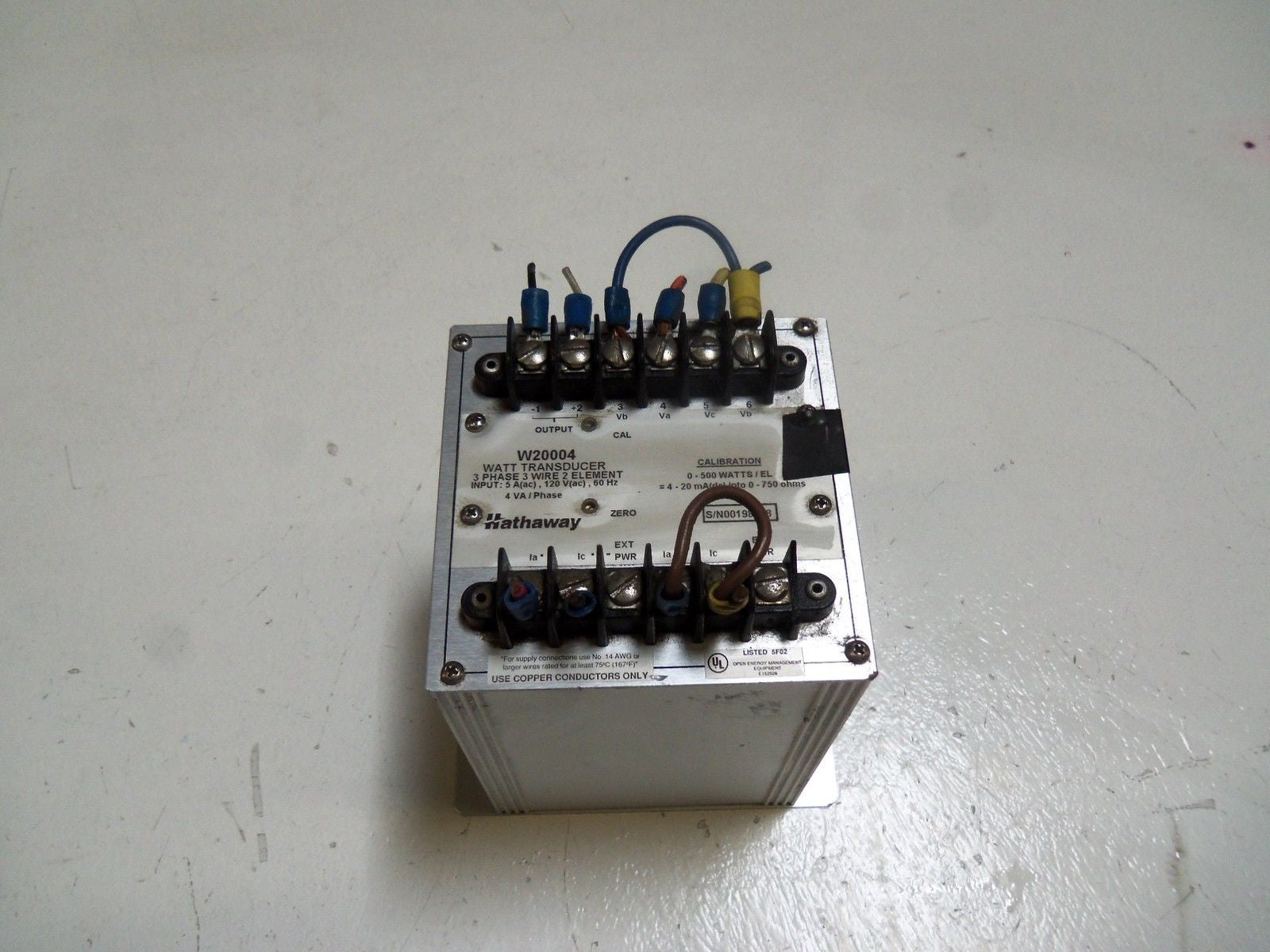 HATHAWAY W20004 WATT TRANSDUCER *USED*