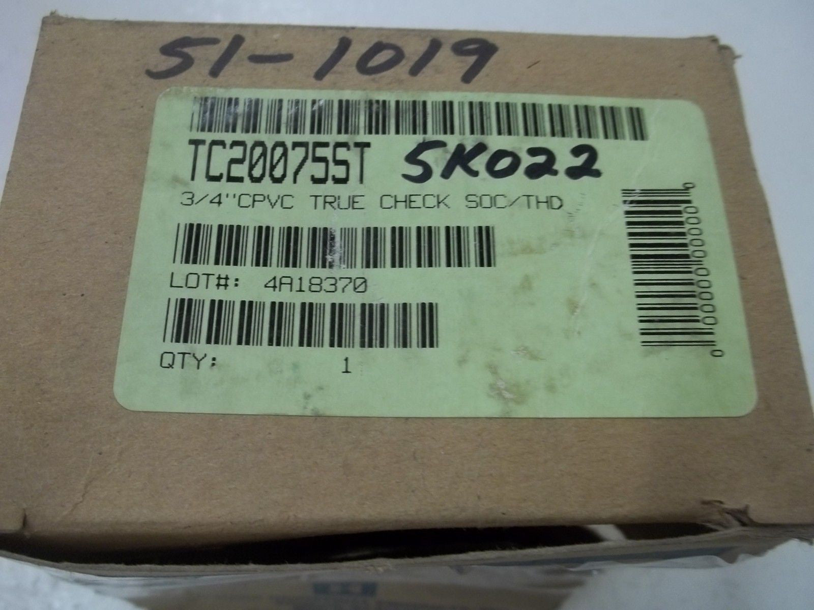 HAYWARD TC20075ST 3/4" CPVC TRUE CHECK SOC/THD *NEW IN BOX*