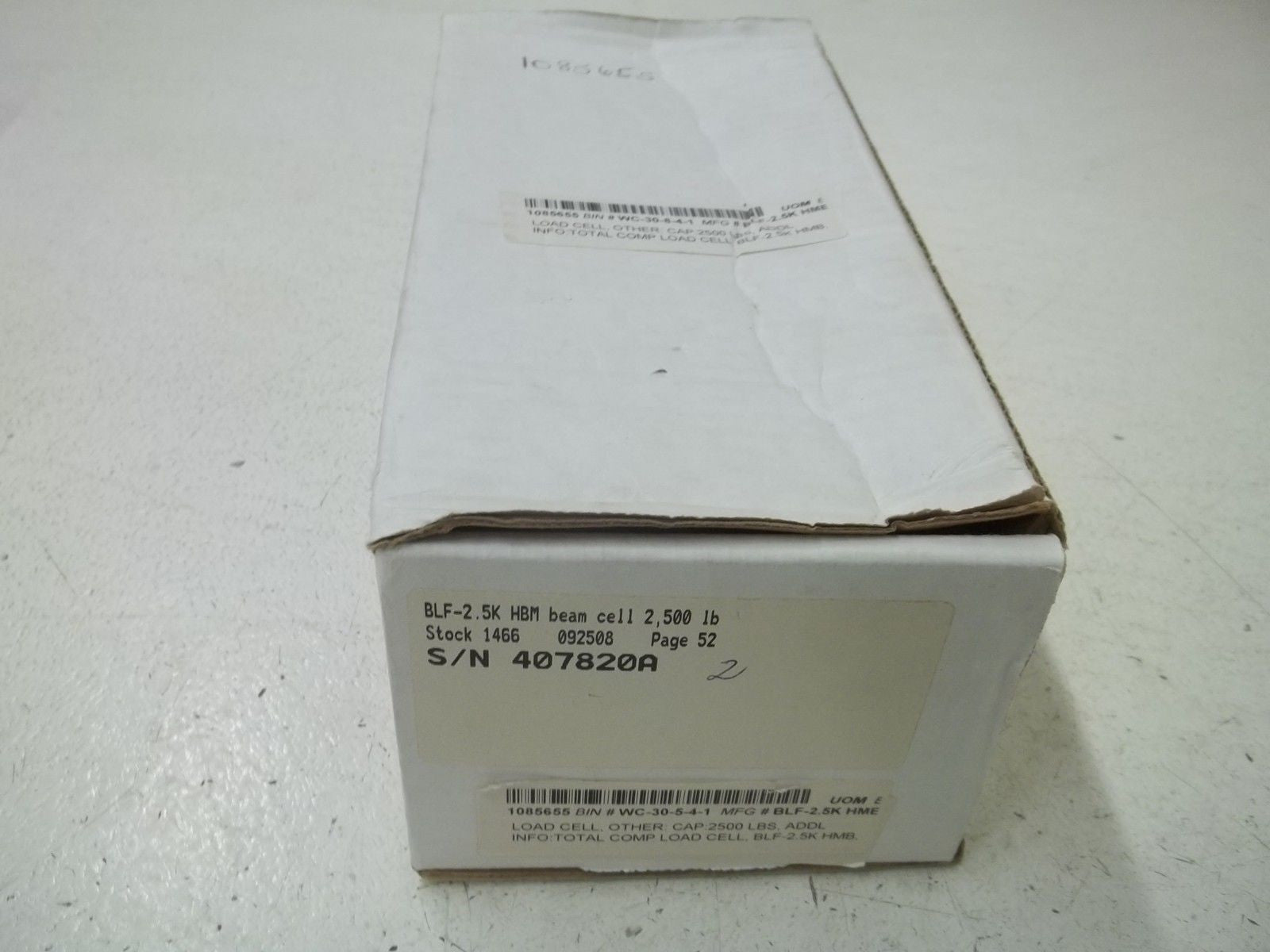 HBM BLF-15100 LOAD CELL 2,500LBS *NEW IN BOX*