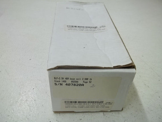 HBM BLF-15100 LOAD CELL 2,500LBS *NEW IN BOX*
