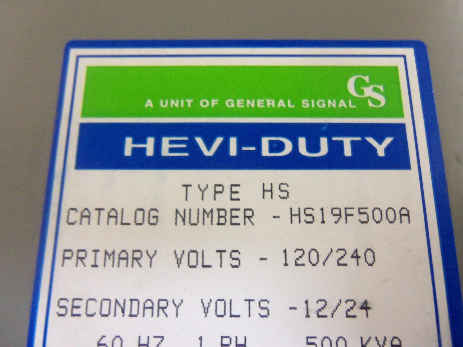 HEVI-DUTY HS19F5000A *NEW NO BOX*