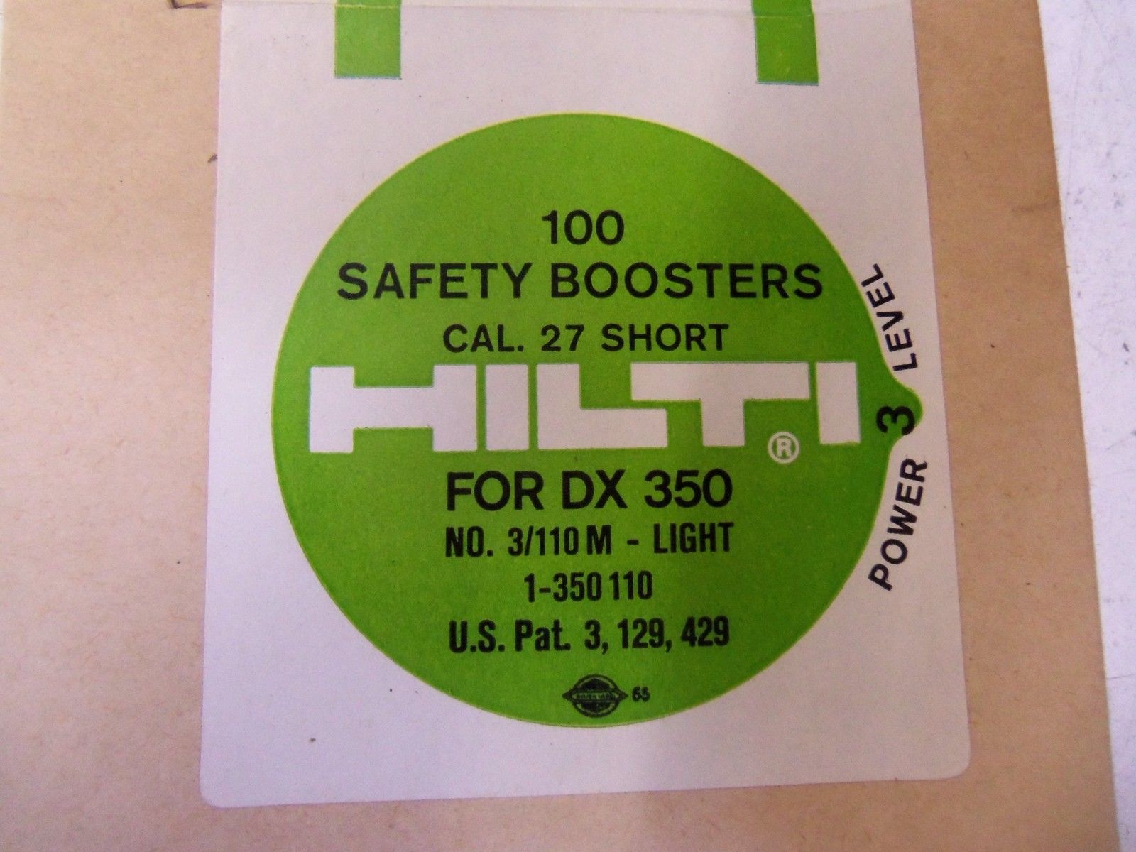 HILTI 100 SAFETY BOOSTERS 3/110M *FACTORY SEALED*