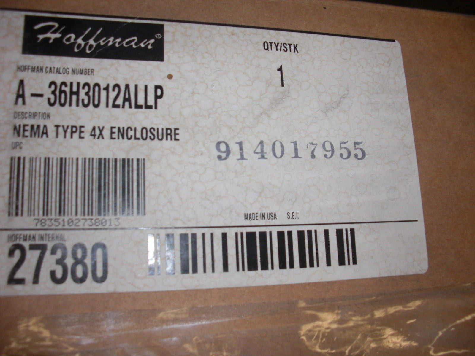 HOFFMAN A-36H3012ALLP *NEW IN BOX*