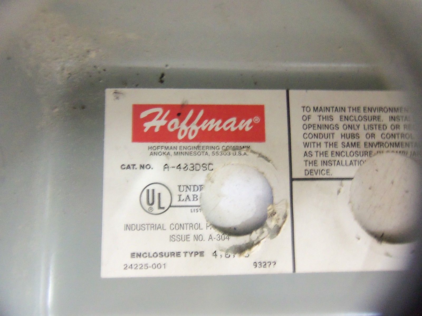 HOFFMAN A-403DSC *USED*