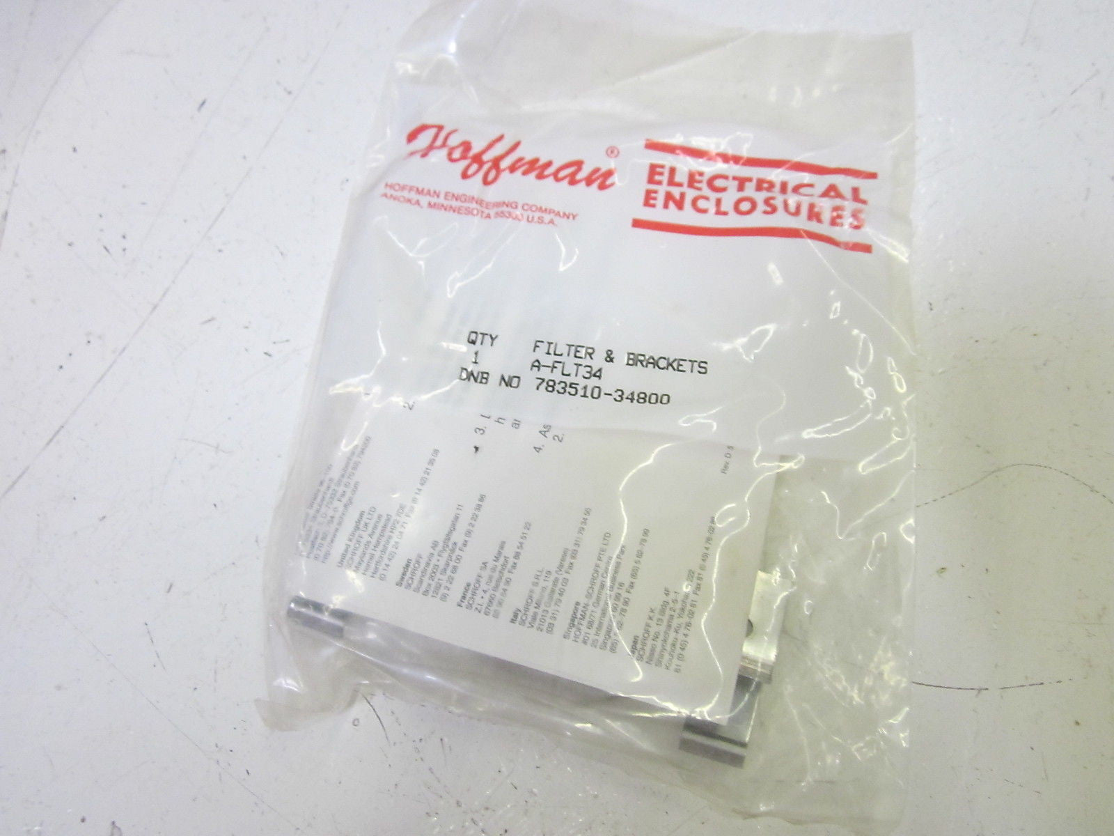 HOFFMAN A-FLT34 FILTER & BRACKETS *NEW IN A FACTORY BAG*