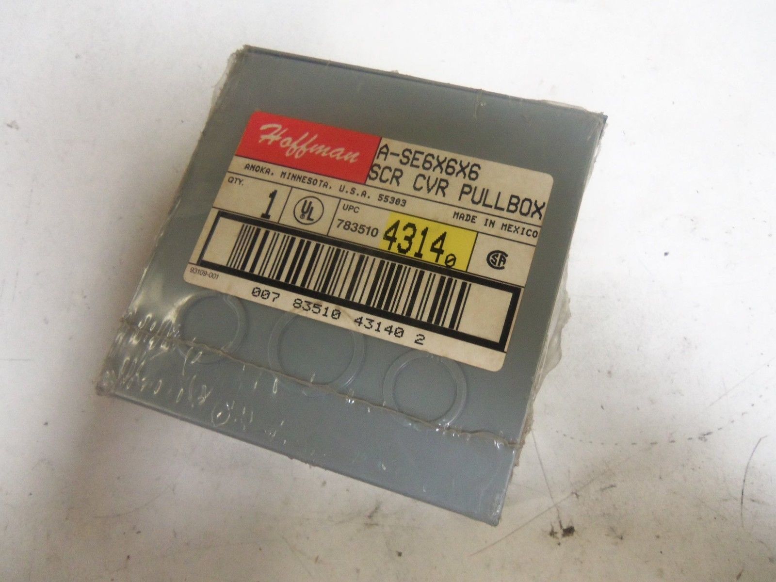 HOFFMAN A-SE6X6X6 SCR CVR PULLBOX *NEW IN ORIGINAL PACKAGE*