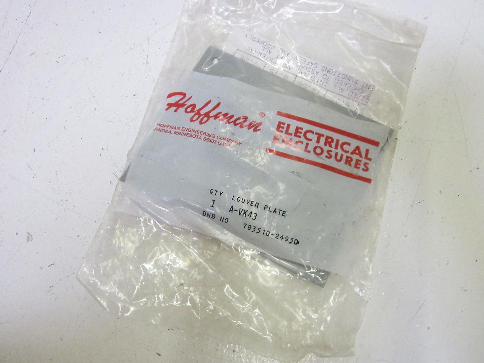 HOFFMAN A-VK43 LOUVER PLATE  *NEW IN A FACTORY BAG*
