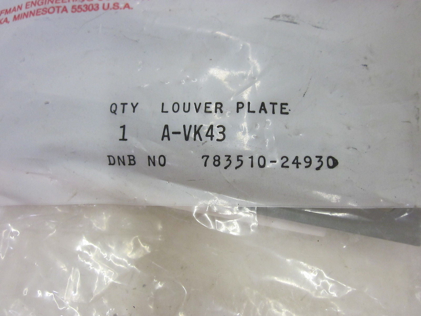 HOFFMAN A-VK43 LOUVER PLATE  *NEW IN A FACTORY BAG*