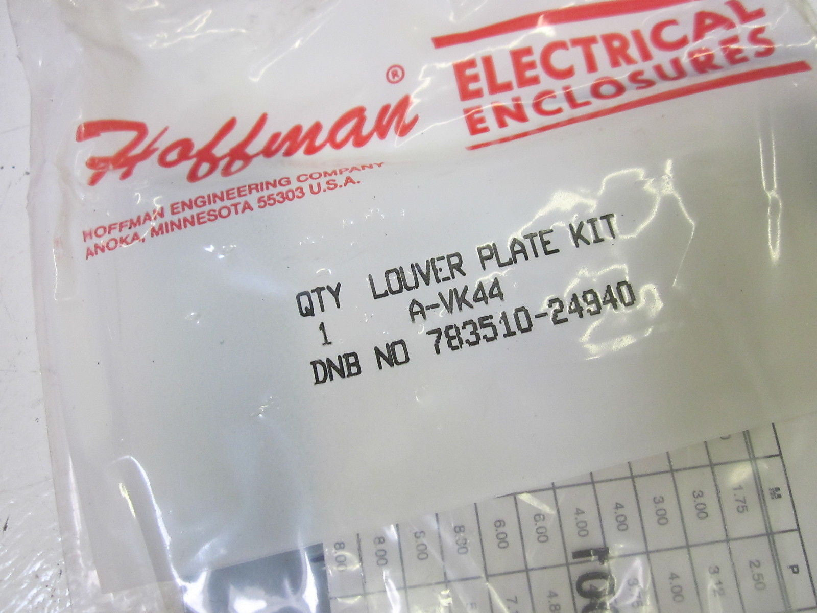 HOFFMAN A-VK44 LOUVER PLATE KIT *NEW IN A FACTORY BAG*