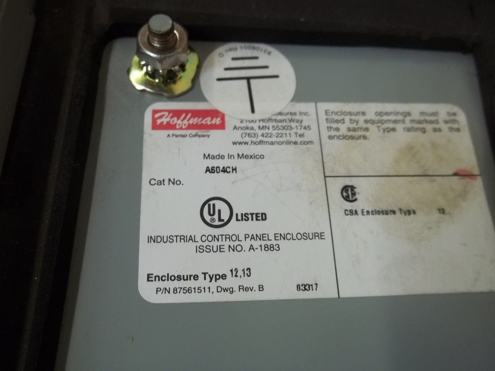HOFFMAN A604CH *USED*