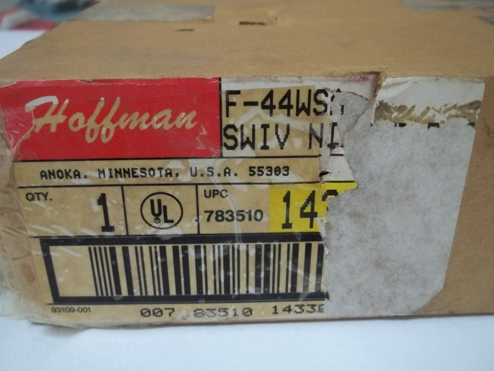 HOFFMAN F-44WSA WW, SWIVEL NIPPLE/BOX E *NEW IN BOX*