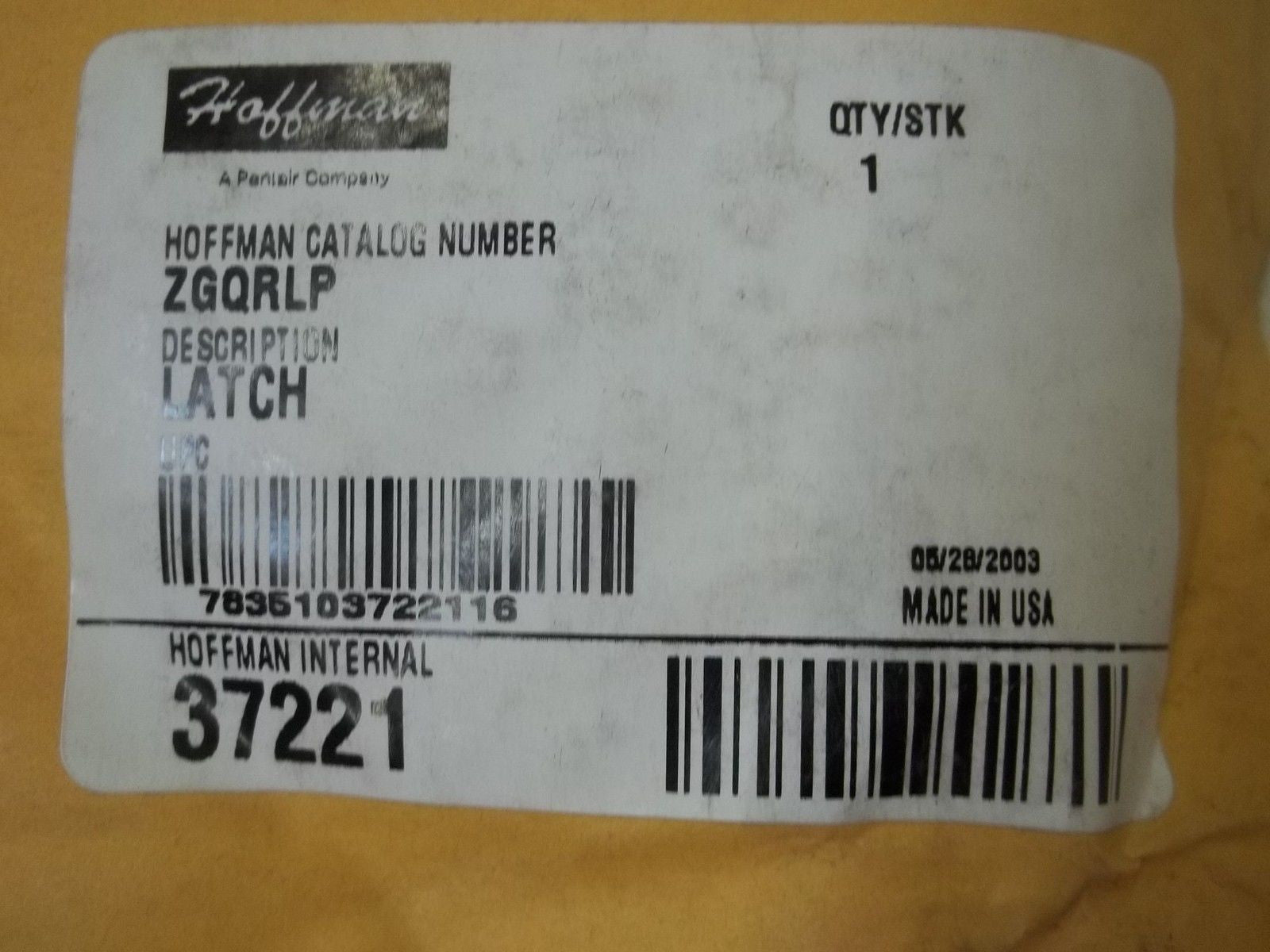 HOFFMAN ZGQRLP LATCH *NEW IN A BAG*