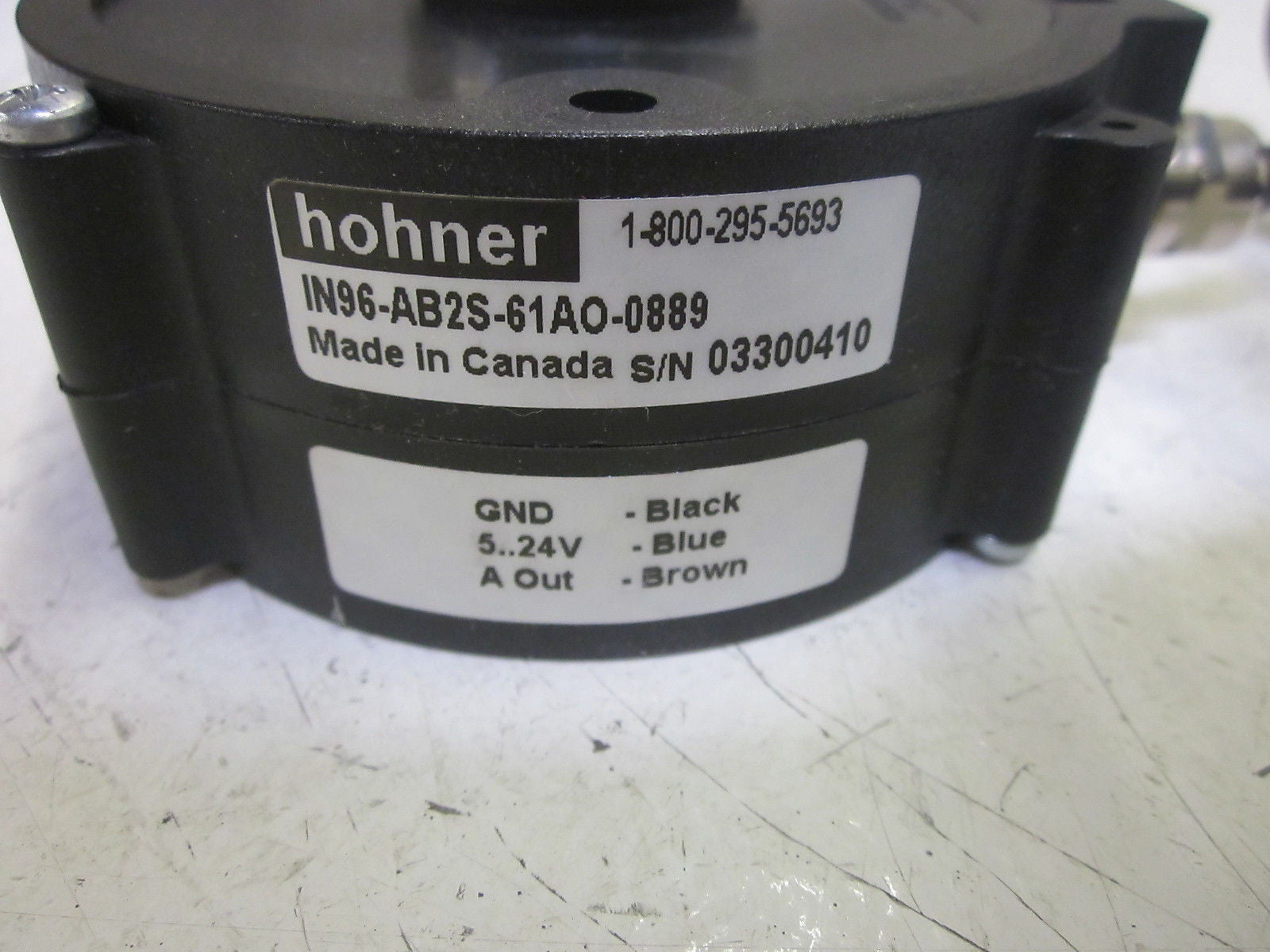 HOHNER IN96-AB2S-61A0-0889 ROTARY ENCODER 24V *USED*